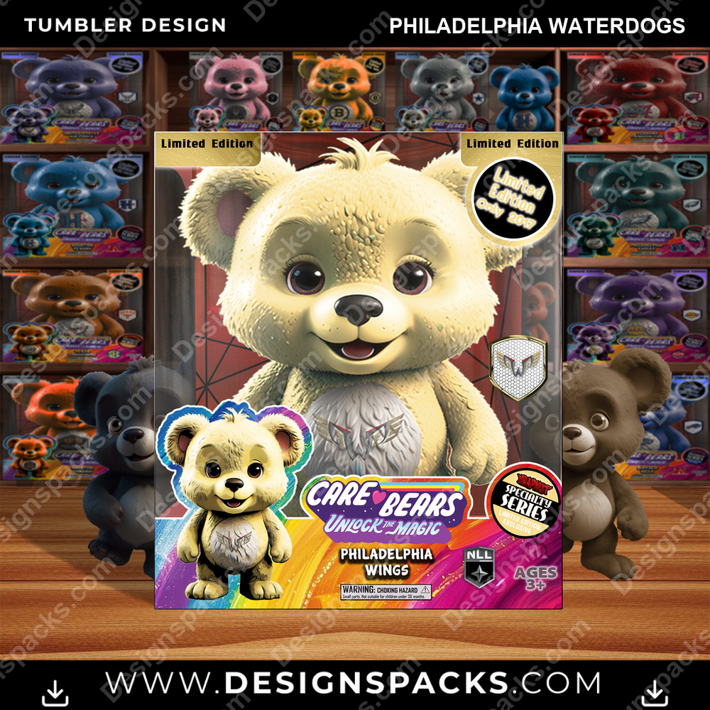 Lacrosse Care Bear Box Philadelphia Waterdogs PLL Lacrosse Tumbler Digital Wrap Design Download