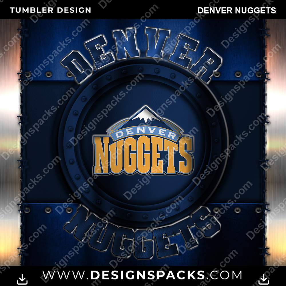 Basketball Metal Denver Nuggets Tumbler Digital Wrap Design