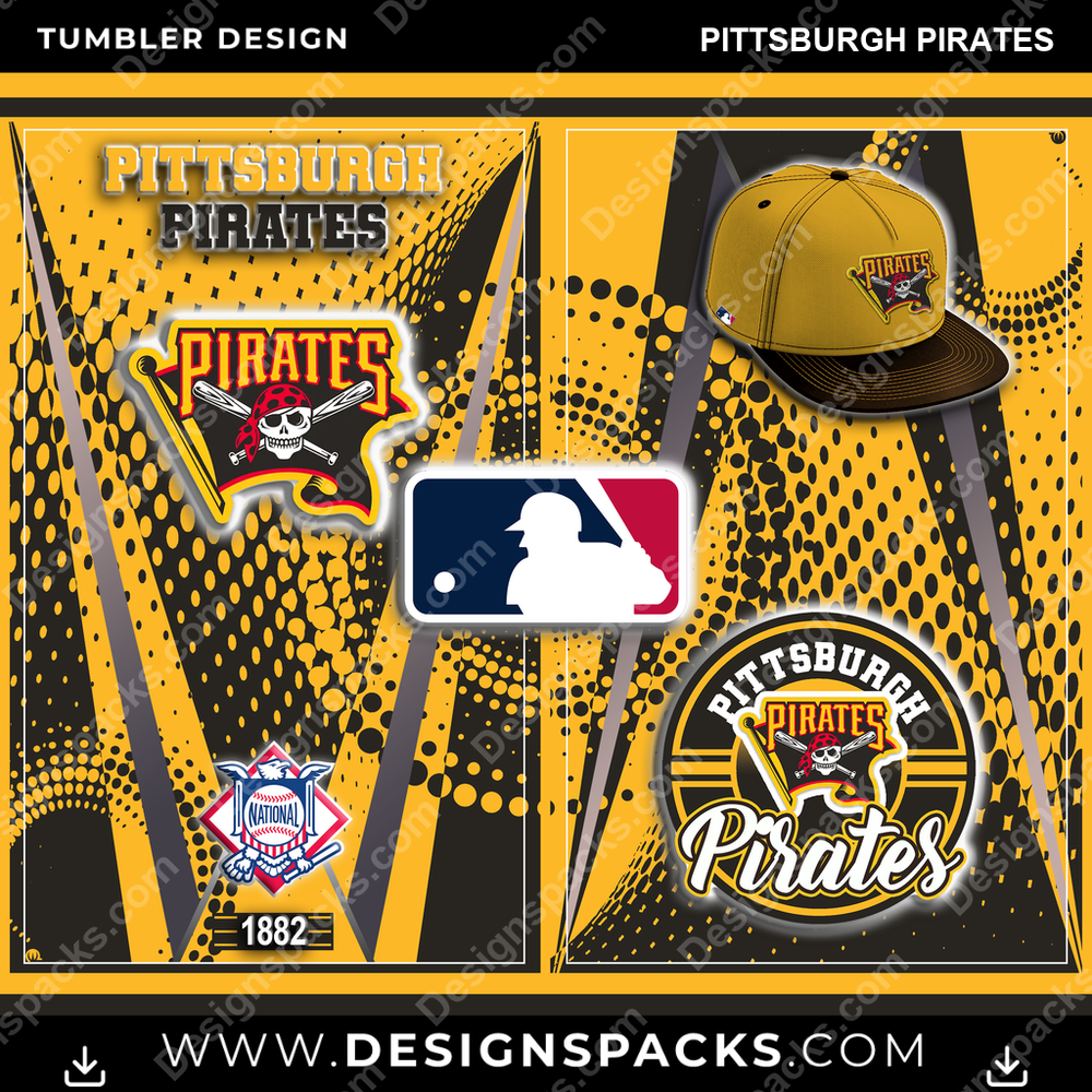 Baseball Team Logo Pittsburgh Pirates Tumbler Digital Wrap Design