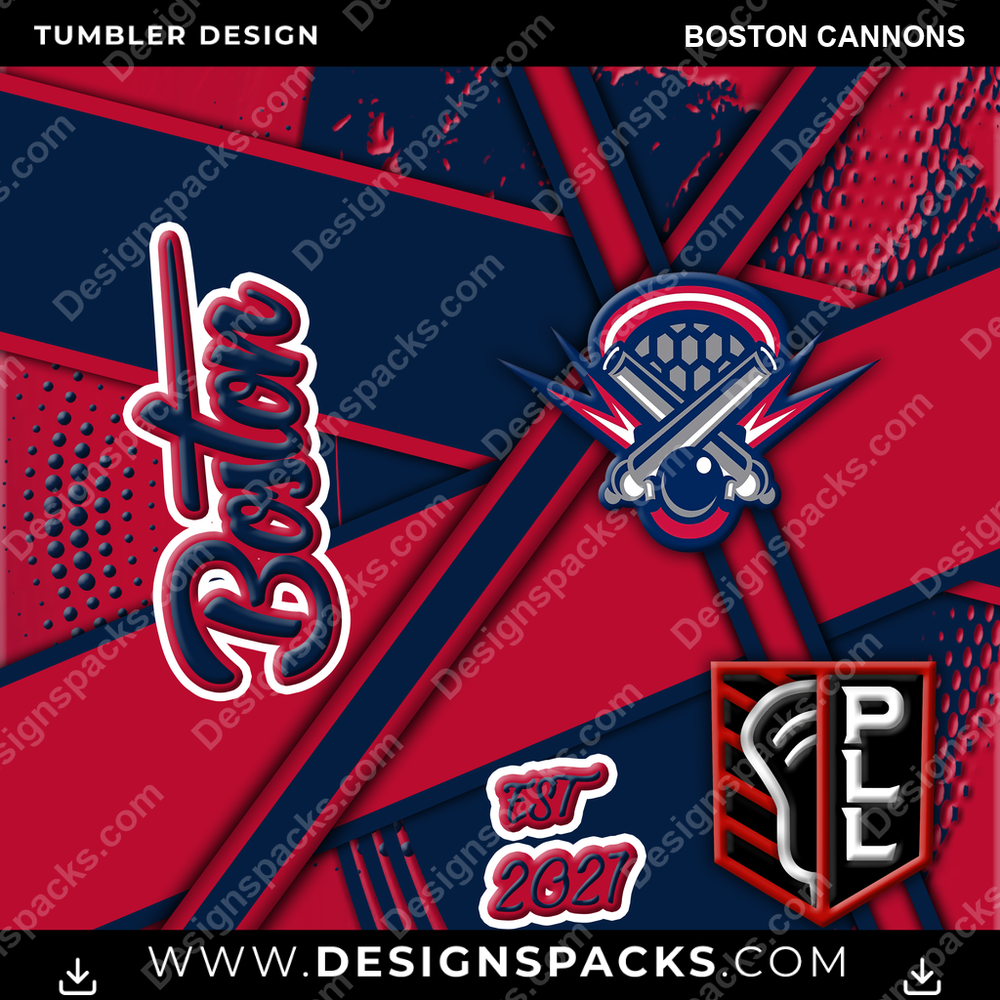 Lacrosse Team Sport Boston Cannons Tumbler Digital Wrap Design