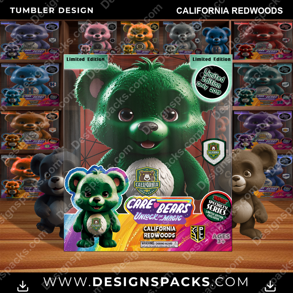 Lacrosse Care Bear Box California Redwoods Tumbler Digital Wrap Design