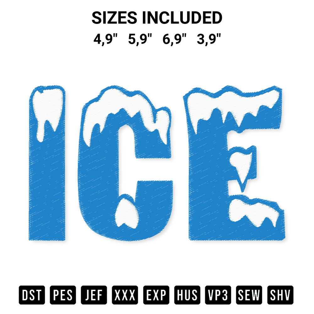 Discover the perfect addition to your crafting collection: Ice Baby Family Funny Halloween Logo Embroidery Design embroidery file. Instantly available at Designspacks.com. Available sizes: 4,9", 5,9", 6,9", 3,9".