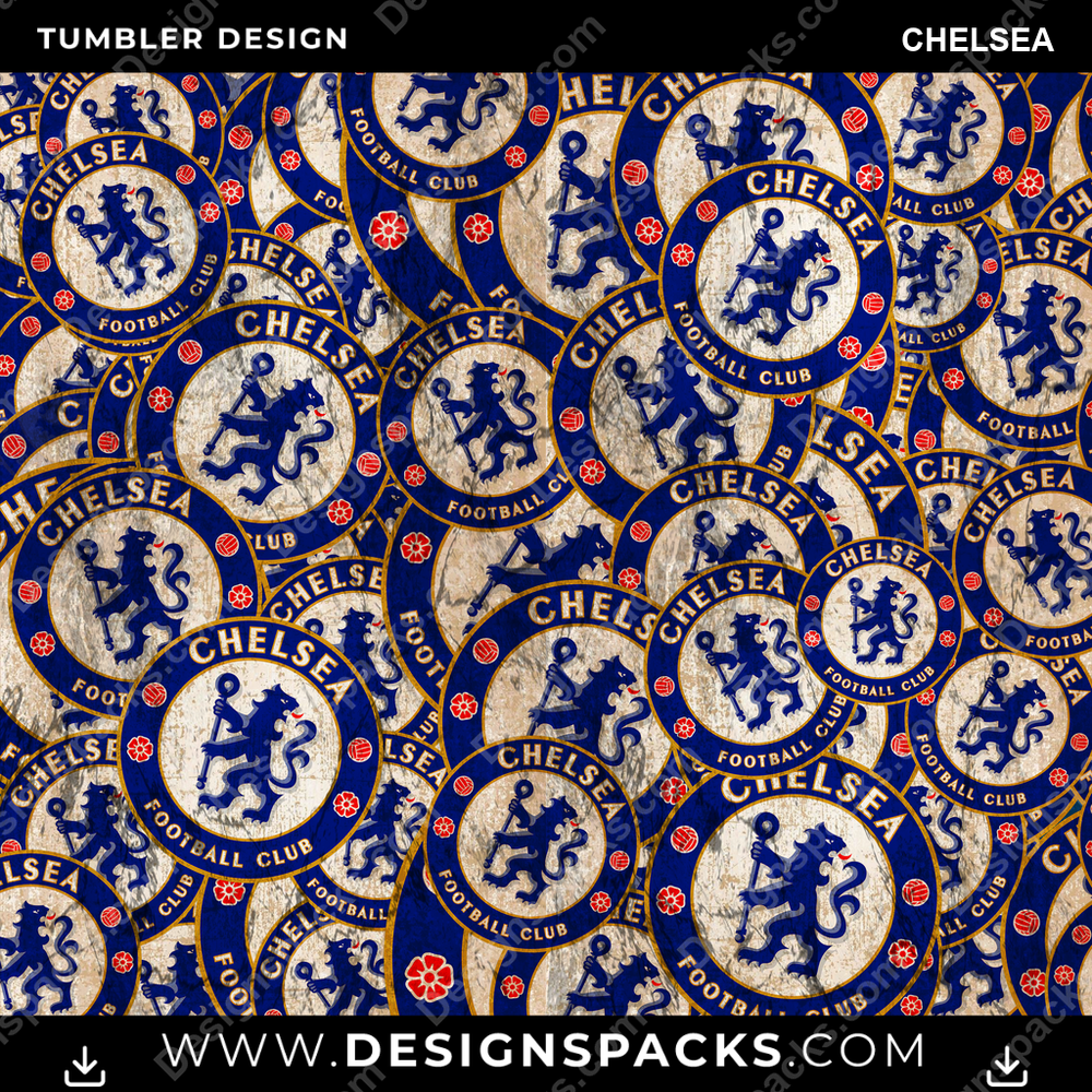 Soccer Logo BG Chelsea Tumbler Digital Wrap Design