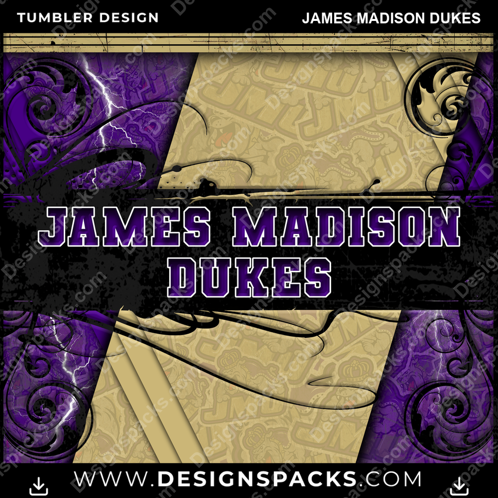 College Sport Elegant James Madison Dukes NCAA College Sport Tumbler Digital Wrap Design Download