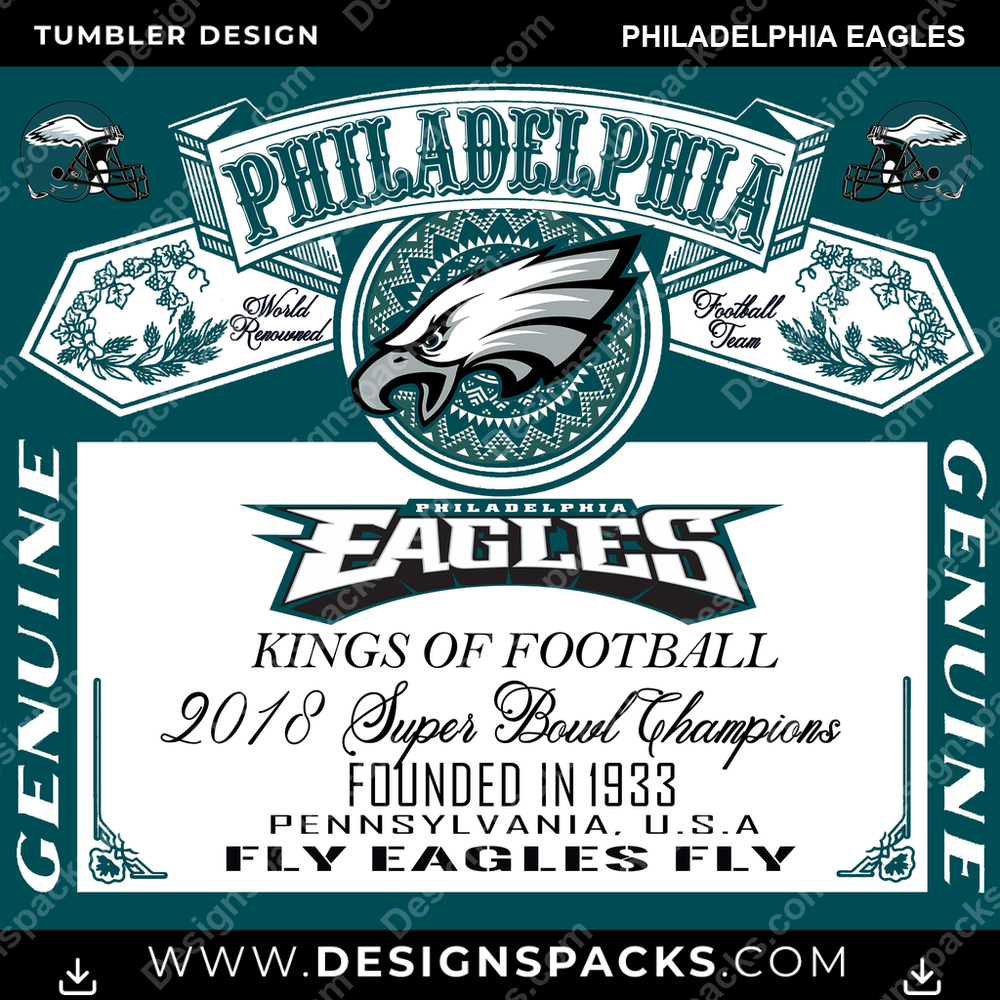 Football Bud Philadelphia Eagles Tumbler Digital Wrap Design