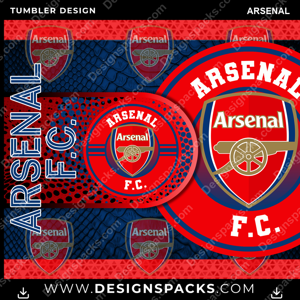 Soccer UK Hyper Arsenal Tumbler Digital Wrap Design