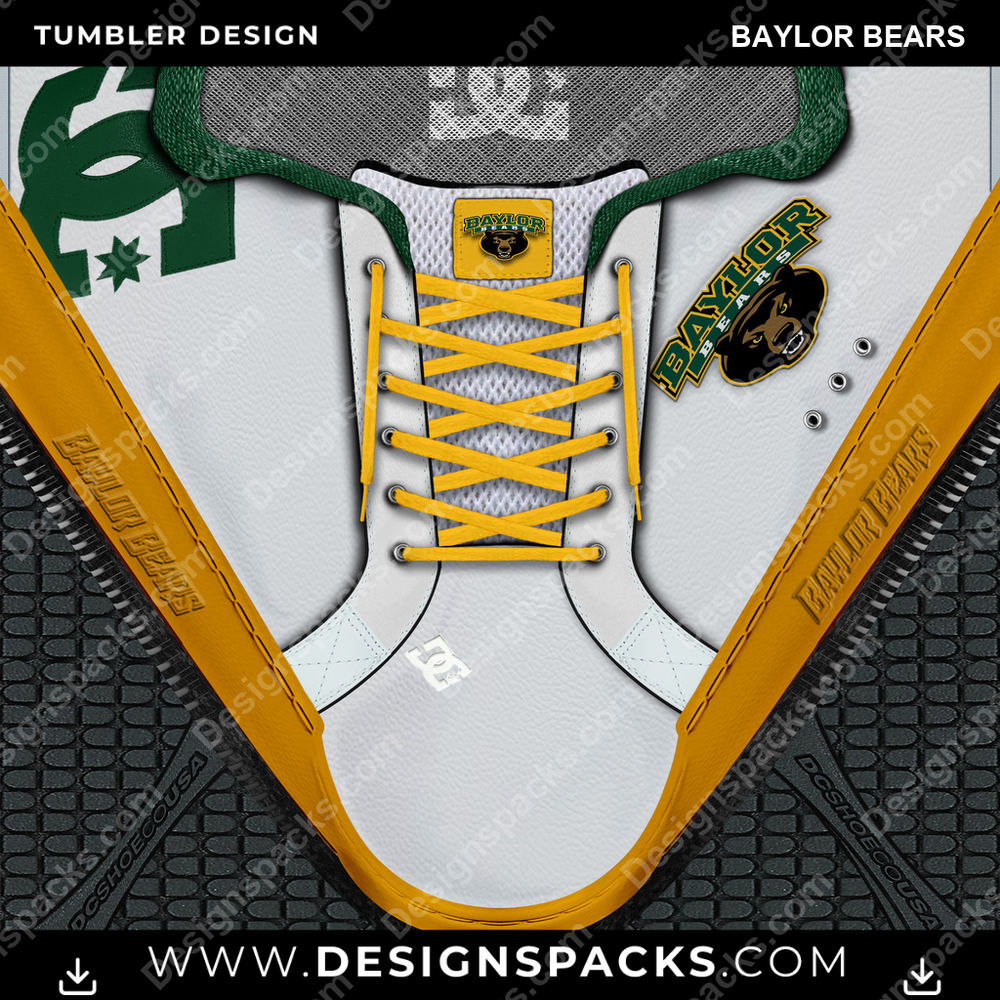 College Sport DC Sneaker Baylor Bears Tumbler Digital Wrap Design