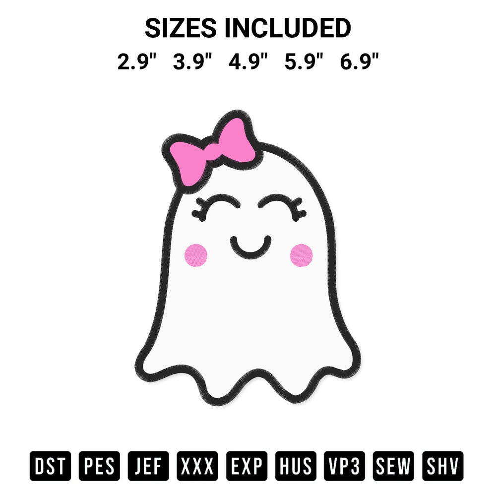 Elevate your next project with our Cute Ghost Embroidery Design embroidery file. Shop high-quality digital patterns instantly at Designspacks.com. Available sizes: 2.9", 3.9", 4.9", 5.9", 6.9".