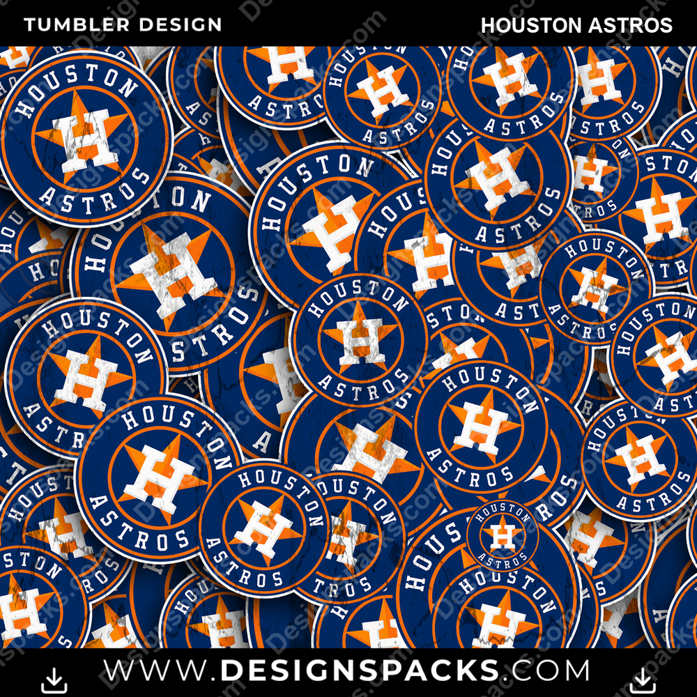 Baseball Logo BG Houston Astros Tumbler Digital Wrap Design