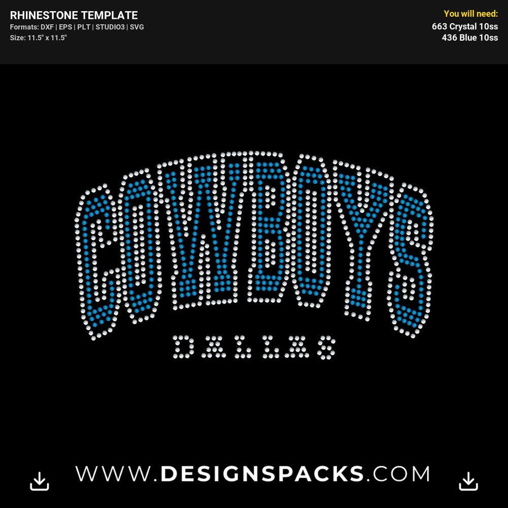 Dallas Cowboys Rhinestone Digital Template