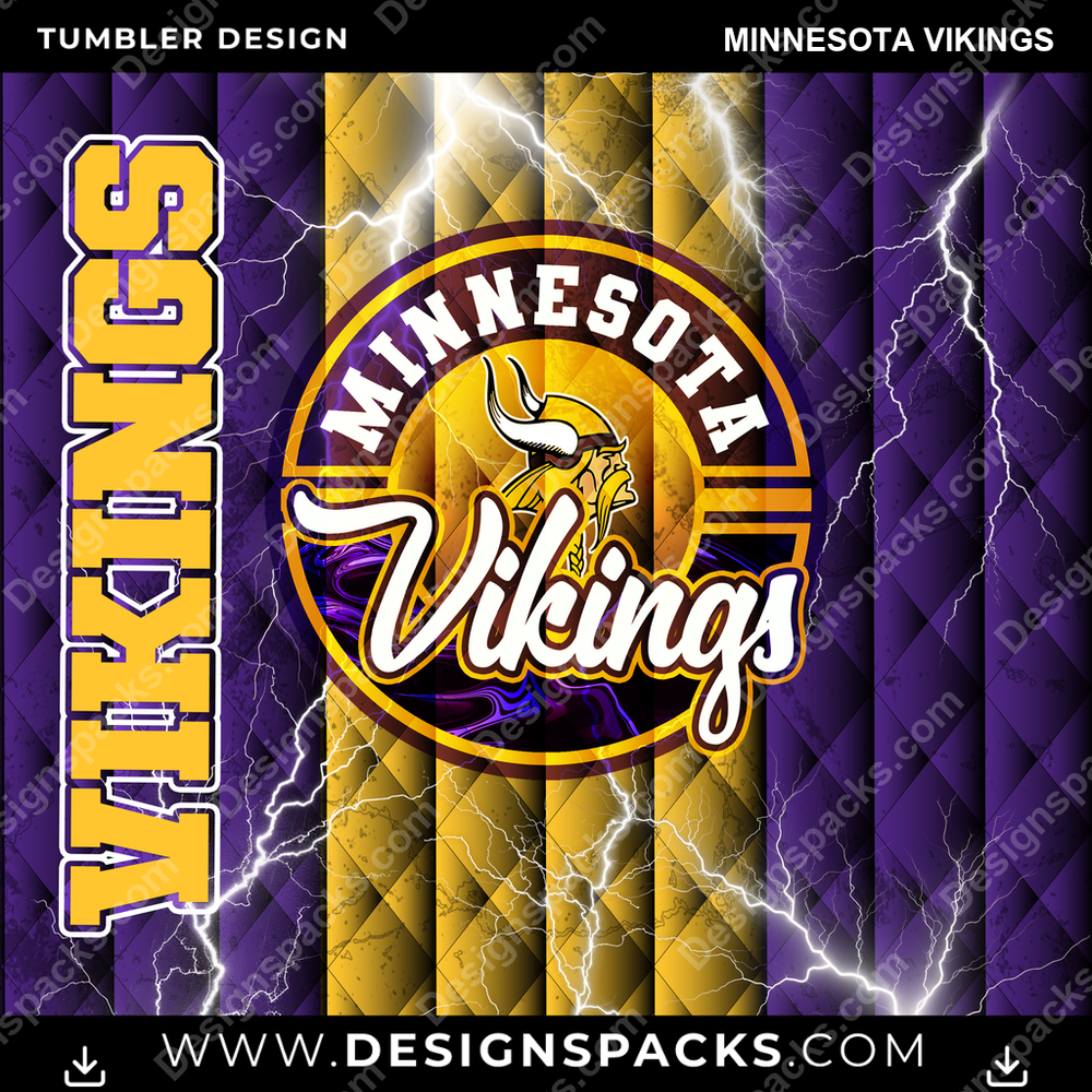 Football Diamond Minnesota Vikings NFL Football Tumbler Digital Wrap Design Download