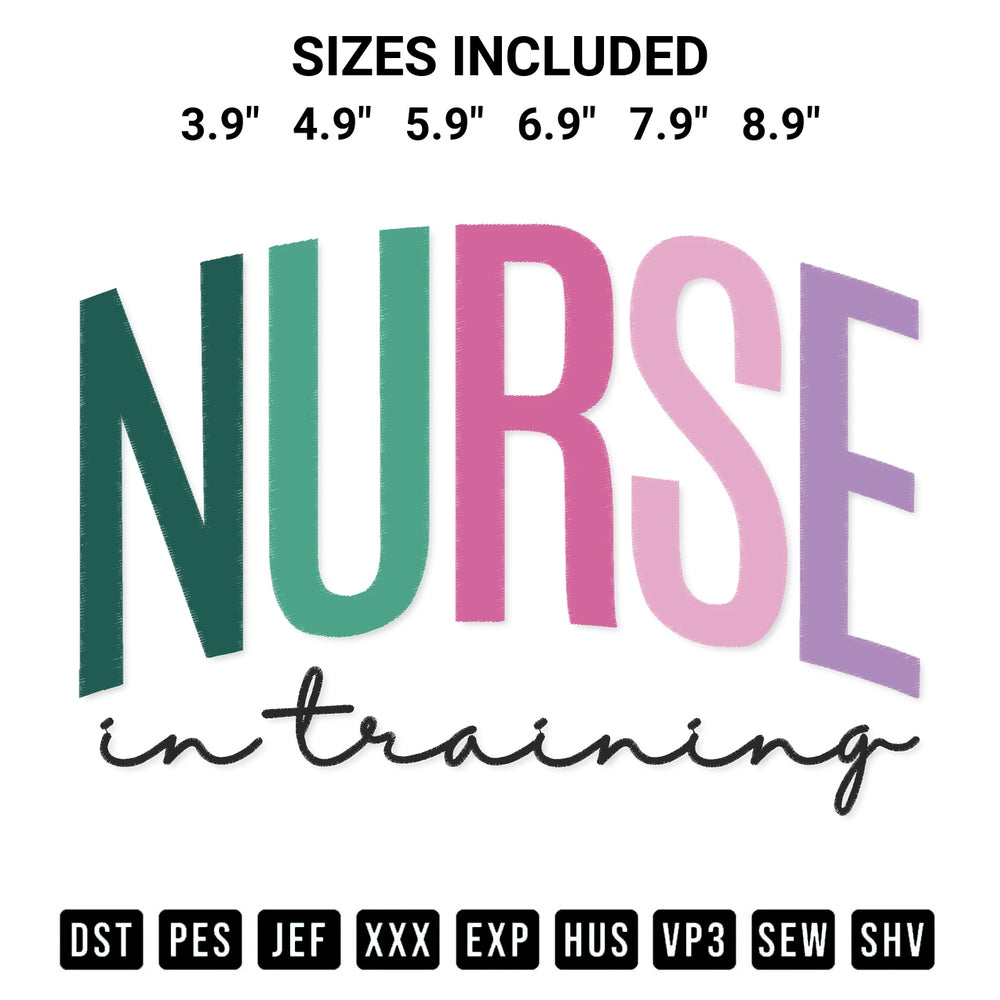 Download the Nurse In Training Embroidery Design machine embroidery design exclusively at Designspacks.com. Premium digitized pattern for apparel and DIY crafts. Available sizes: 3.9", 4.9", 5.9", 6.9", 7.9", 8.9".