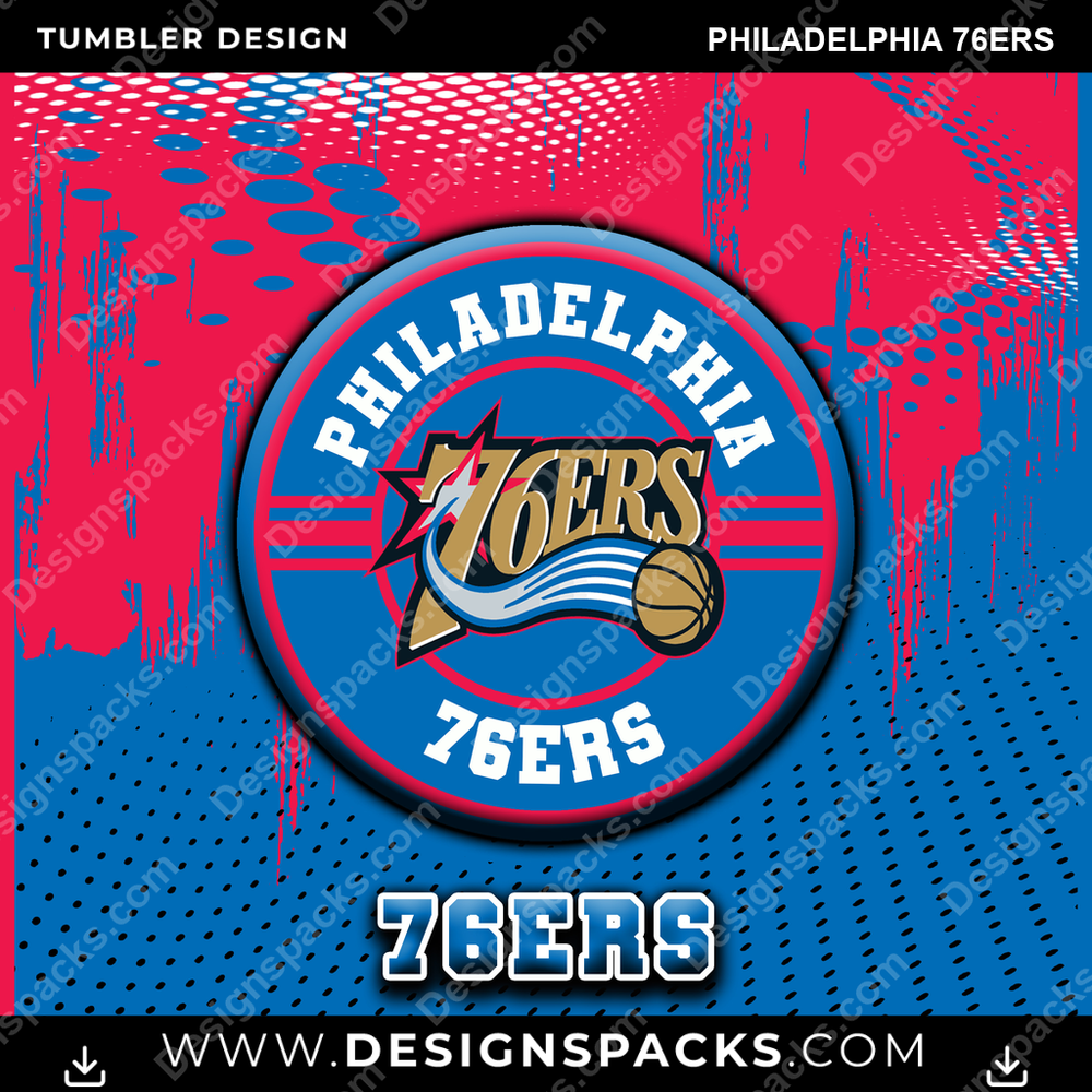 Basketball Dot Logo Philadelphia 76ers Tumbler Digital Wrap Design