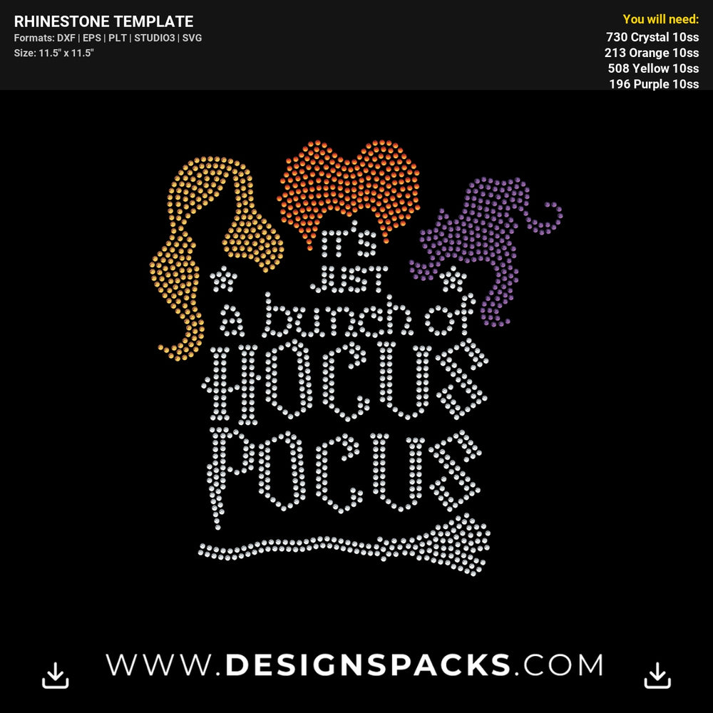 Bunch Hocus Pocus Sanderson Sisters Rhinestone Digital Template