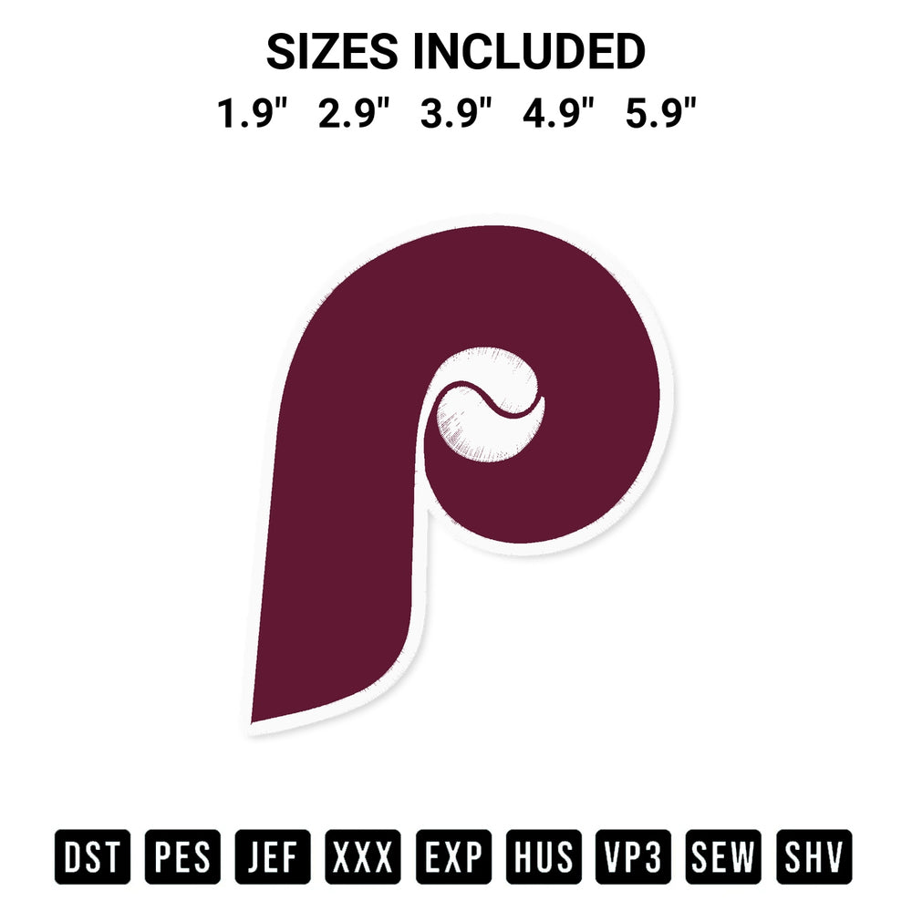 Stitch like a pro with the Phillies Embroidery Design embroidery pattern from Designspacks.com. High-quality digital machine embroidery file. Available sizes: 1.9", 2.9", 3.9", 4.9", 5.9".