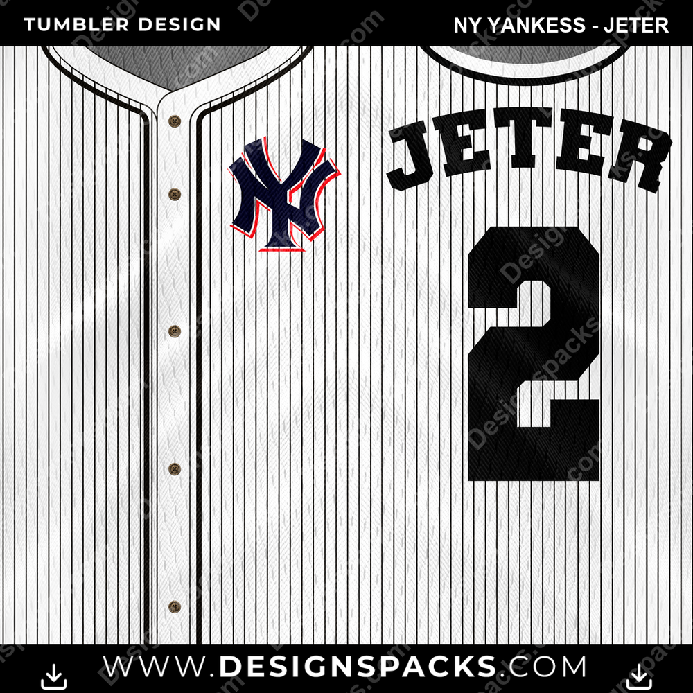 Baseball Jersey NY Yankess - Jeter Tumbler Digital Wrap Design