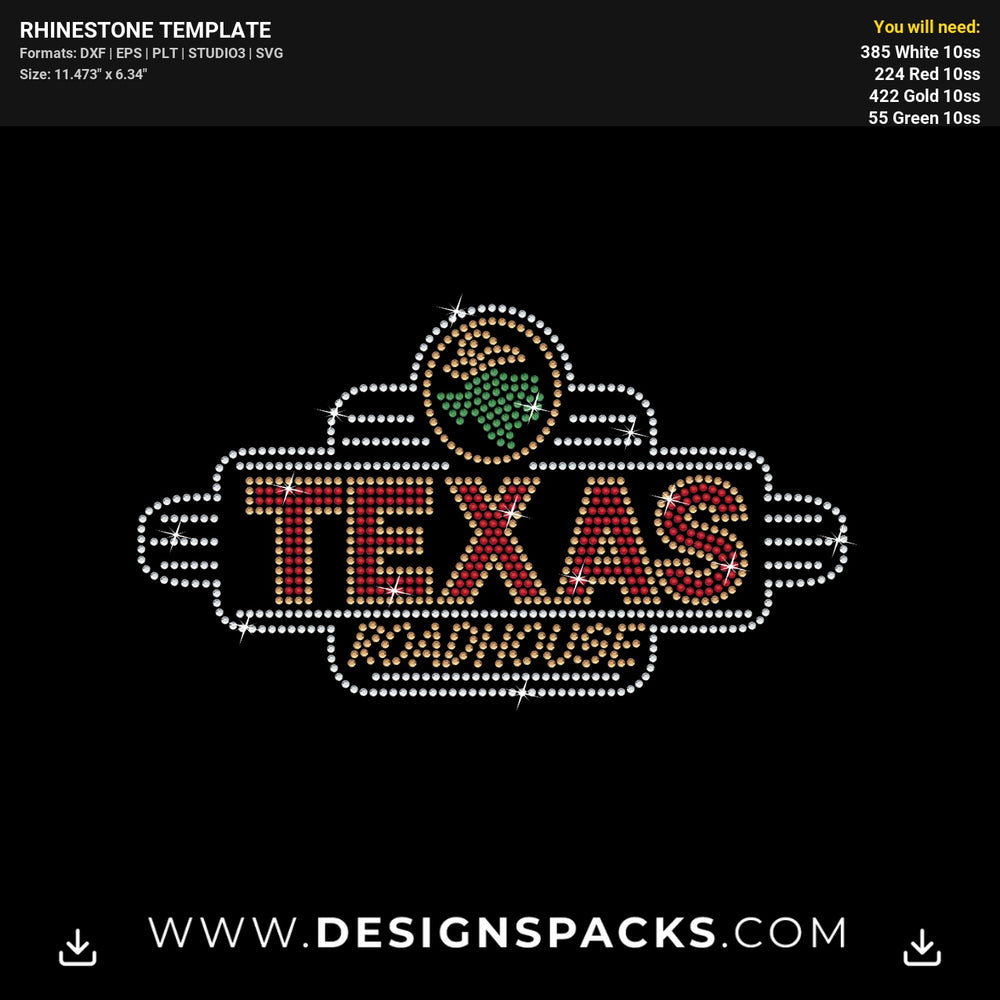 Texas Roadhouse Logo Rhinestone Digital Template