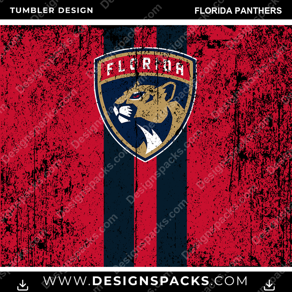 Ice Hockey Grunge Style Florida Panthers NHL Hockey Tumbler Digital Wrap Design Download