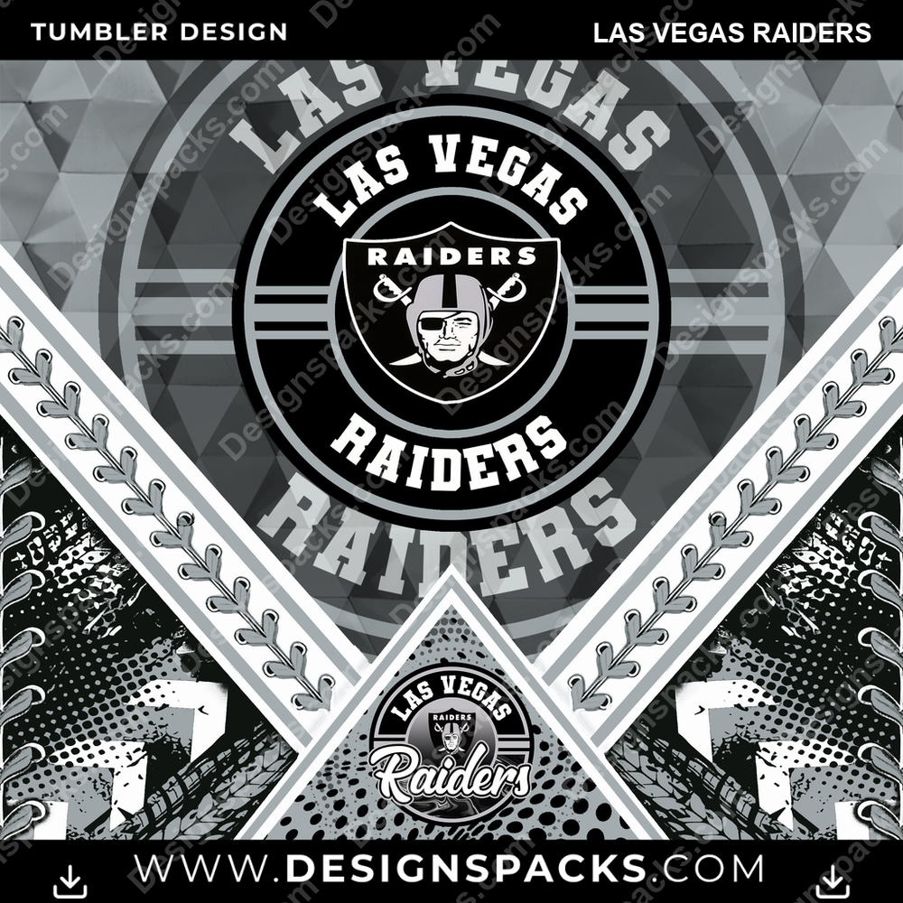 Football Diamond Las Vegas Raiders Tumbler Digital Wrap Design