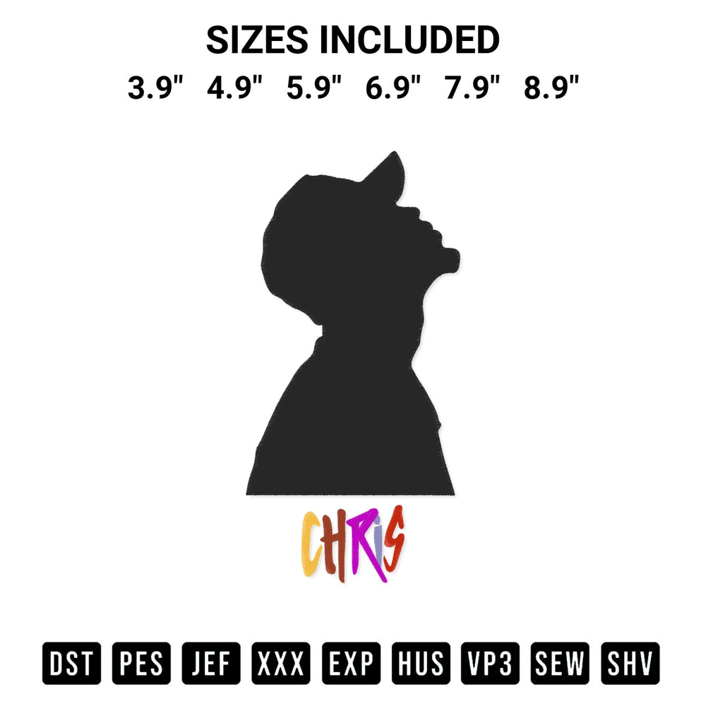 Discover the perfect addition to your crafting collection: Chris Embroidery Design embroidery file. Instantly available at Designspacks.com. Available sizes: 3.9", 4.9", 5.9", 6.9", 7.9", 8.9".