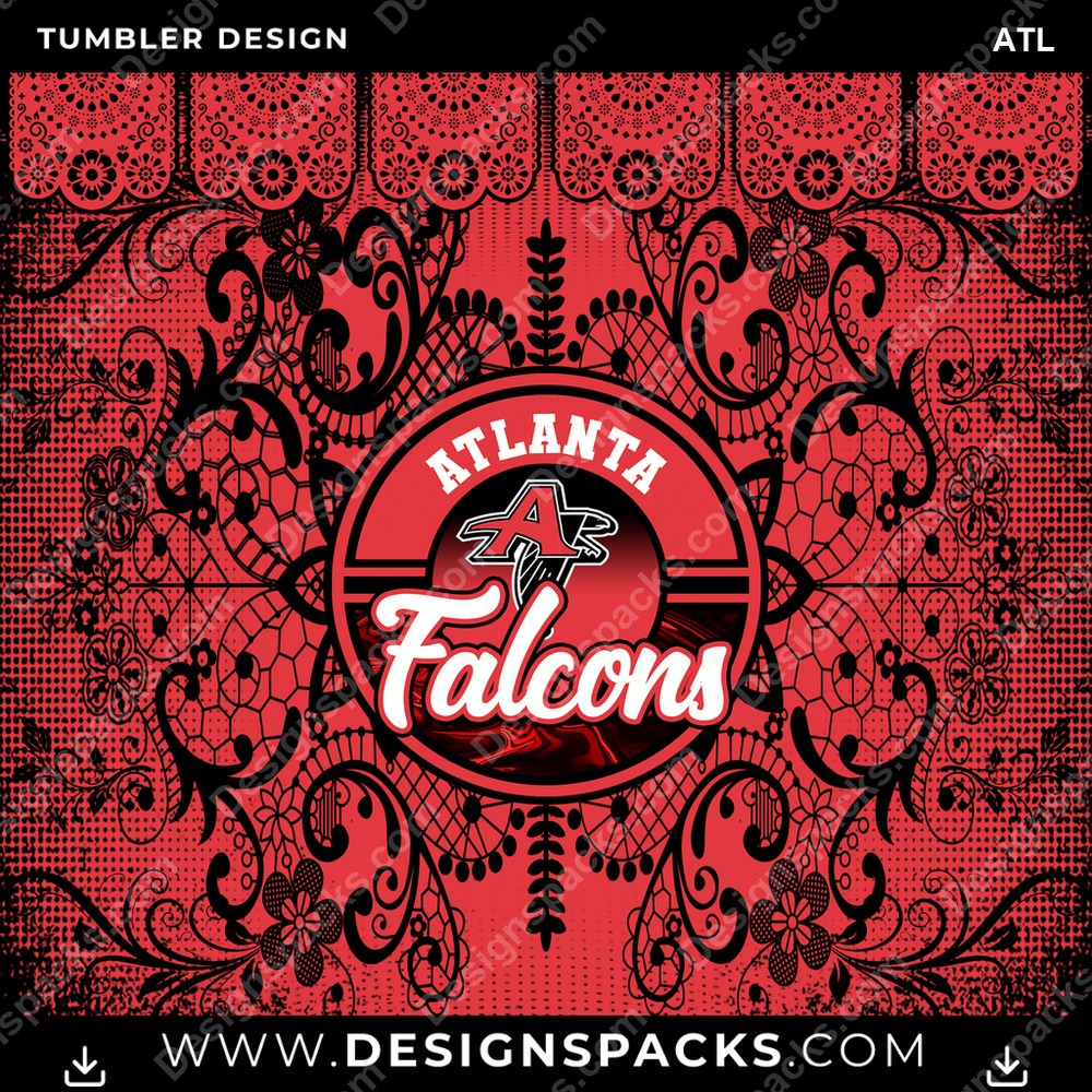 Football Lace & Logo ATL Tumbler Digital Wrap Design