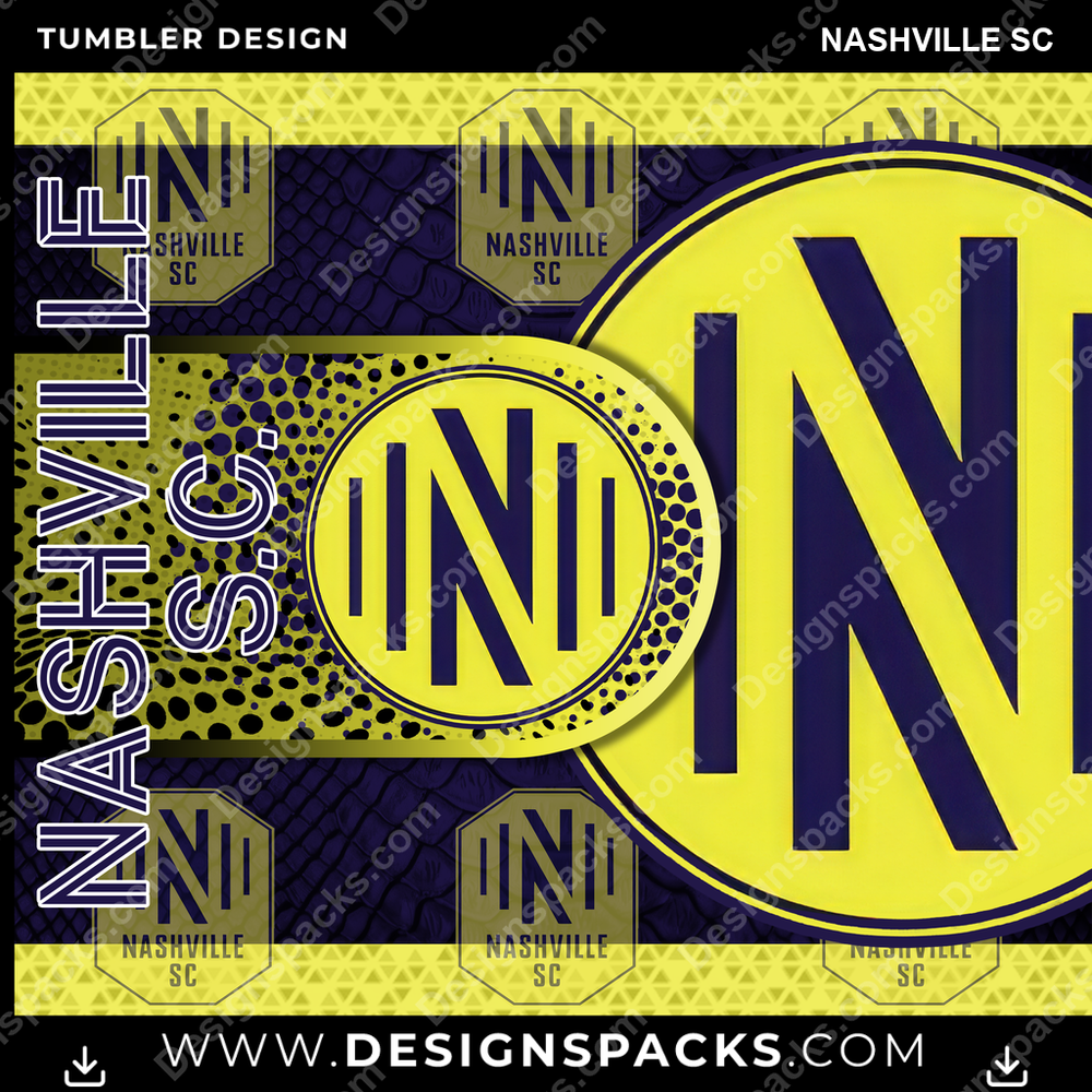 Soccer Hyper Nashville SC Tumbler Digital Wrap Design