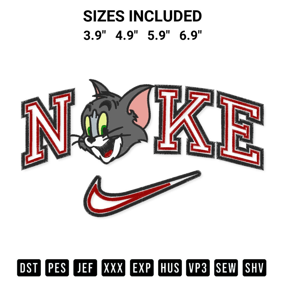 Elevate your next project with our Nike Cat Tom Face Embroidery Design embroidery file. Shop high-quality digital patterns instantly at Designspacks.com. Available sizes: 3.9", 4.9", 5.9", 6.9".