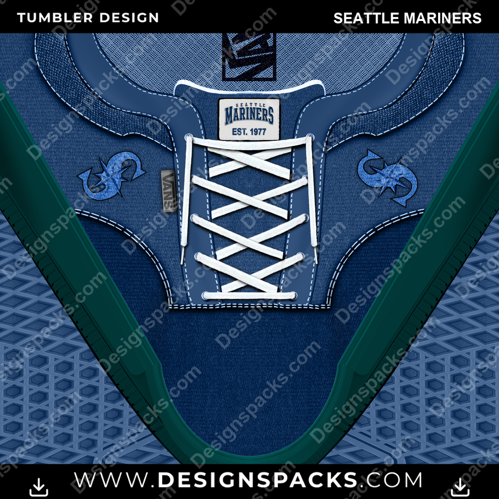 Baseball VANS Atwood DX Seattle Mariners Tumbler Digital Wrap Design