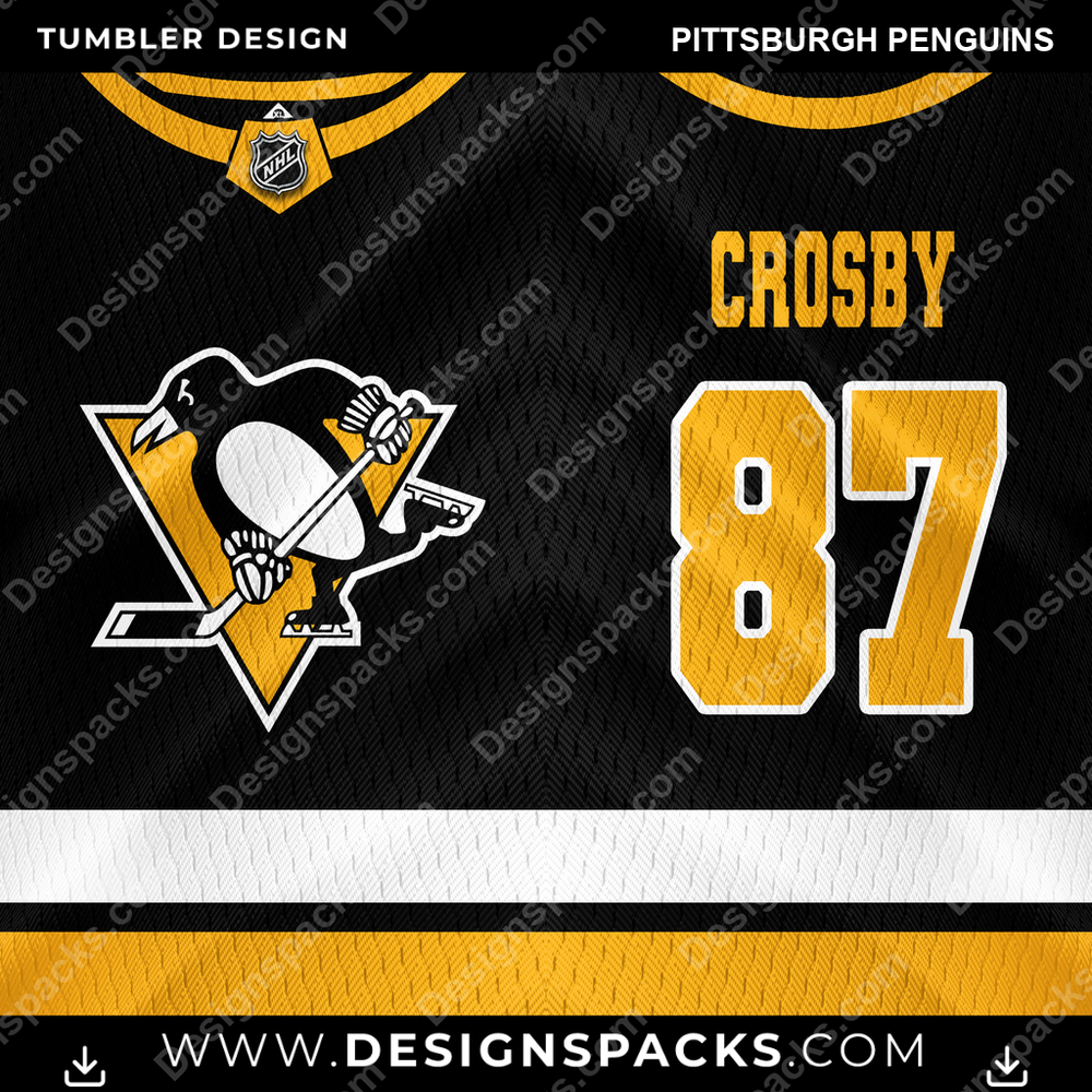 Hockey Jersey Pittsburgh Penguins Tumbler Digital Wrap Design