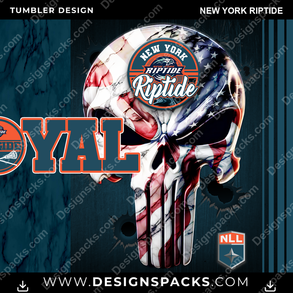 Lacrosse Loyal New York Riptide Tumbler Digital Wrap Design