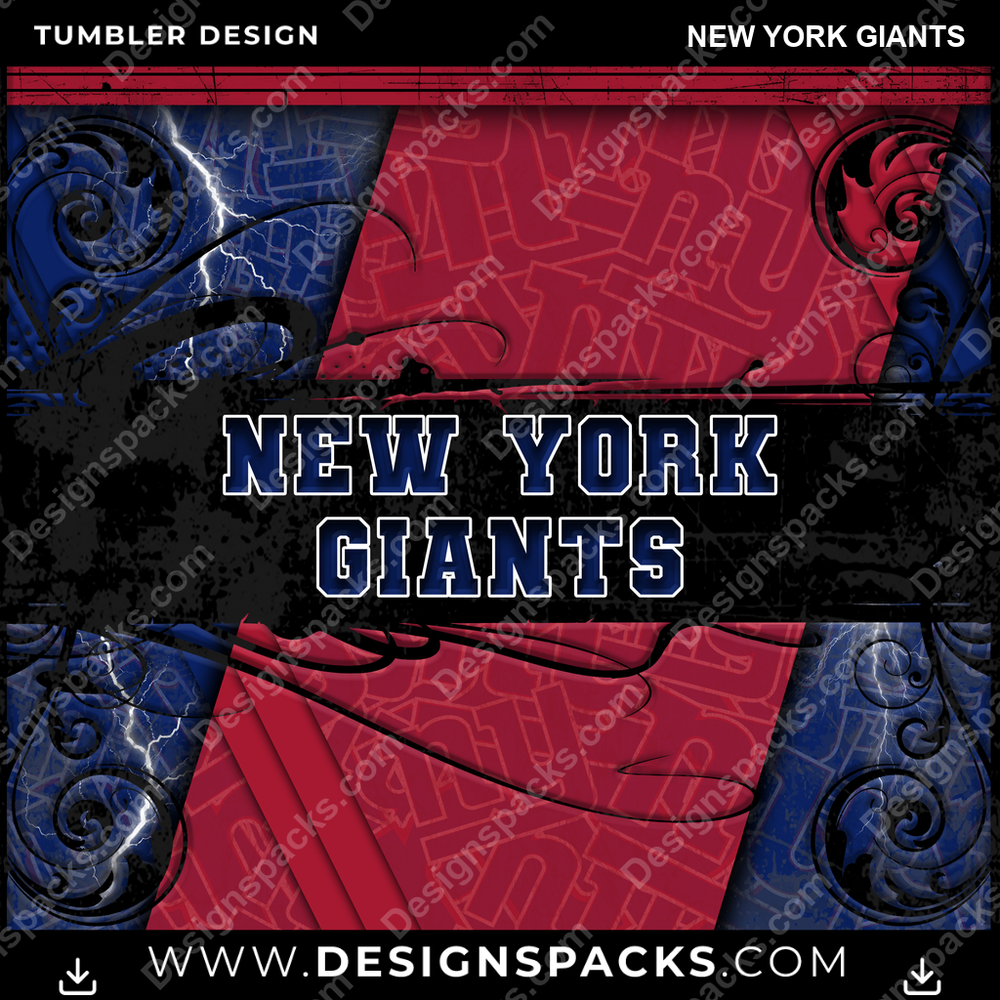 Football Elegant New York Giants Tumbler Digital Wrap Design
