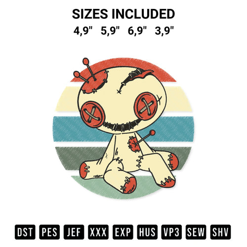 Add a unique touch to your apparel with the Halloween Voodoo Doll Lazy Halloween Costume Creepy Vintage Logo Embroidery Design embroidery file. Premium instant download available now on Designspacks.com. Available sizes: 4,9