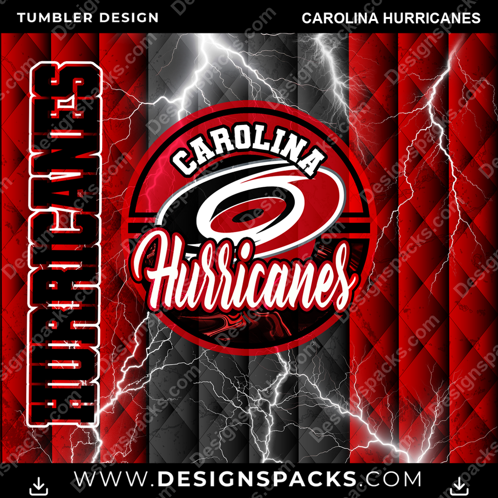 Hockey Diamond Carolina Hurricanes Tumbler Digital Wrap Design