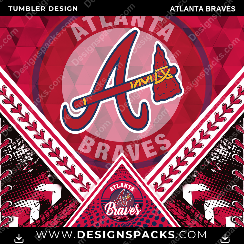 Baseball Diamond Atlanta Braves Tumbler Digital Wrap Design