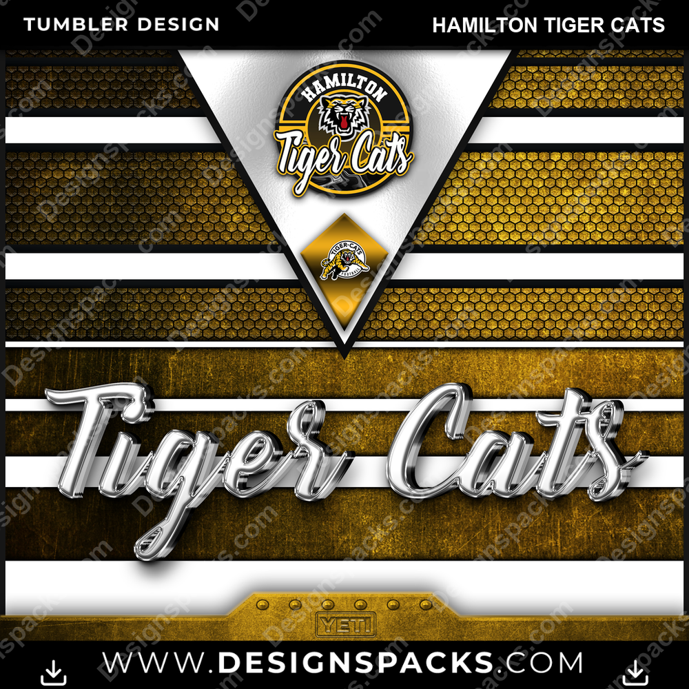 Canada Football YETI Hamilton Tiger Cats CFL Canada Tumbler Digital Wrap Design Download
