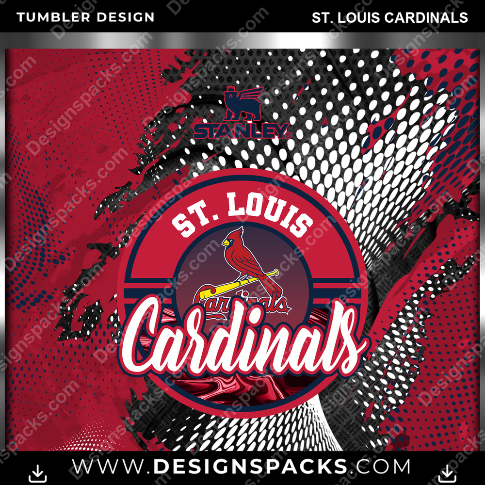 Baseball Stanley St. Louis Cardinals Tumbler Digital Wrap Design
