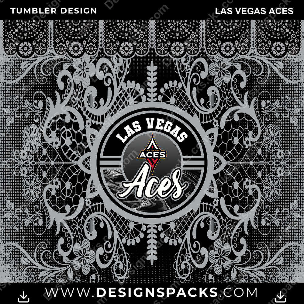 Basketball Lace & Logo Las Vegas Aces NBA Basketball Tumbler Digital Wrap Design Download