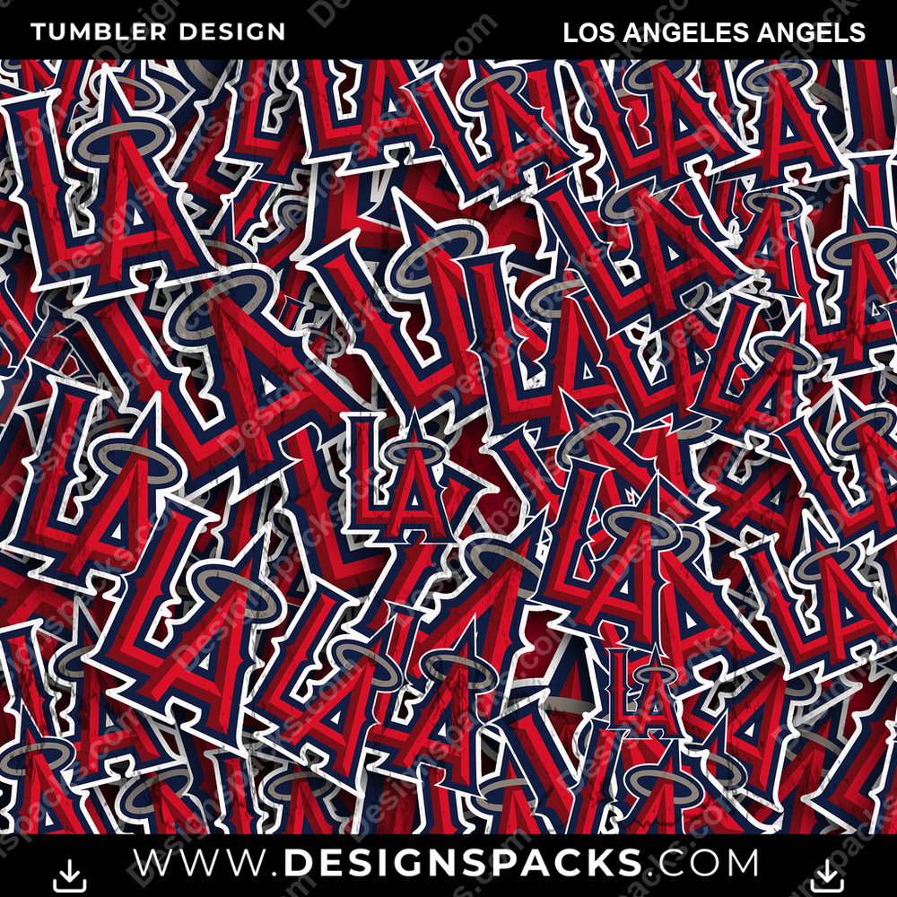 Baseball Logo BG Los Angeles Angels Tumbler Digital Wrap Design