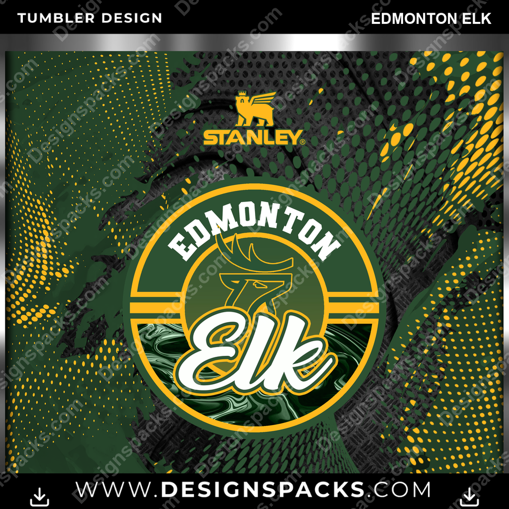 Canada Football Stanley Edmonton Elk Tumbler Digital Wrap Design