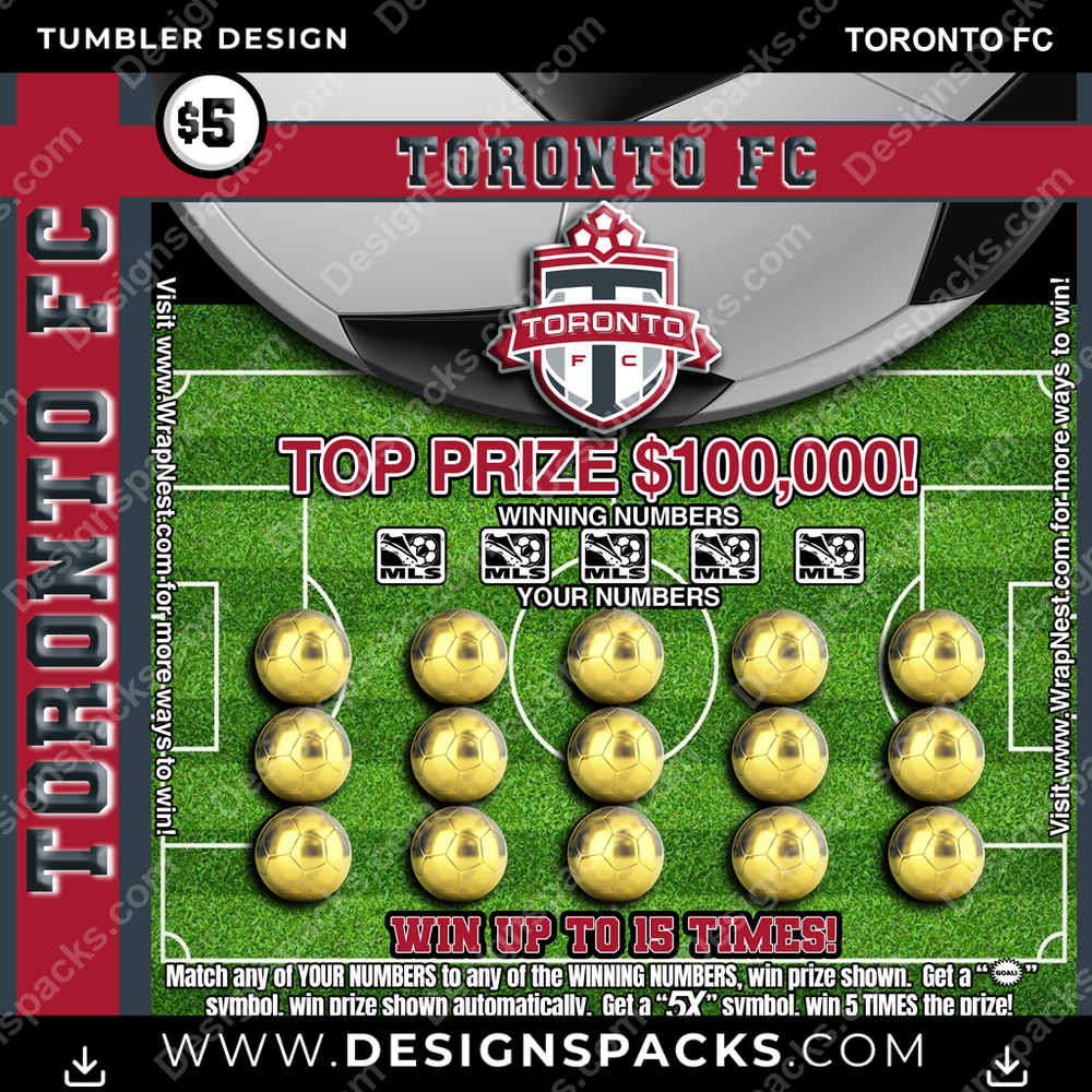 US Soccer Lottery Ticket Toronto FC Tumbler Digital Wrap Design