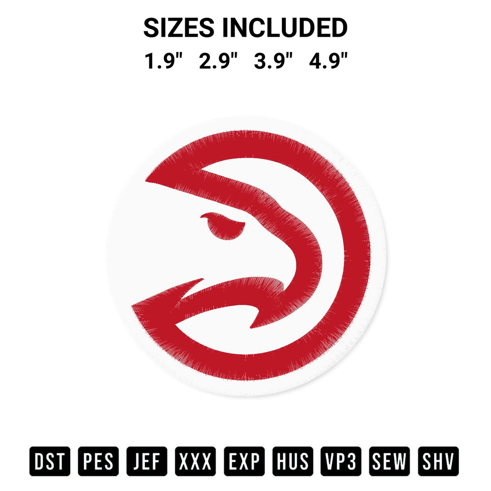 Looking for the perfect pattern? Download the Atlanta Hawks Nba Logo Embroidery Design embroidery design today at Designspacks.com. Crisp, clean stitching guaranteed. Available sizes: 1.9", 2.9", 3.9", 4.9".