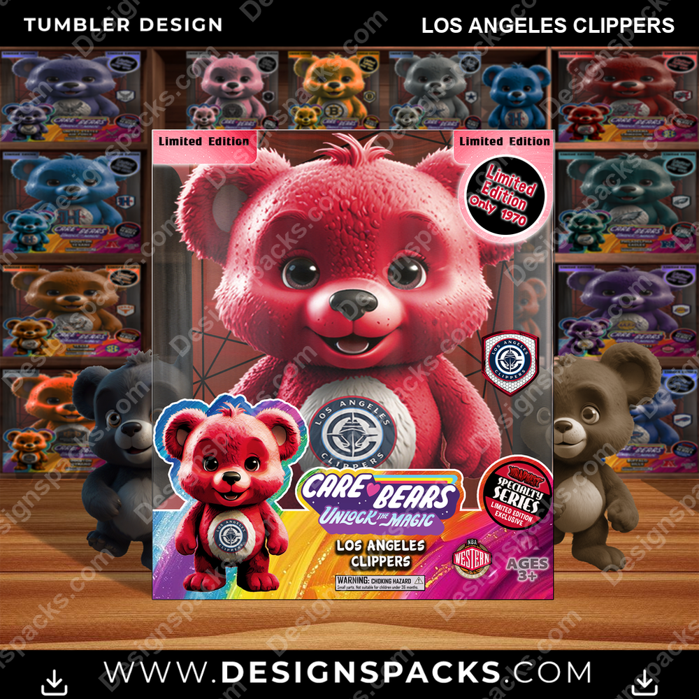 Basketball Care Bear Box Los Angeles Clippers NBA Basketball Tumbler Digital Wrap Design Download