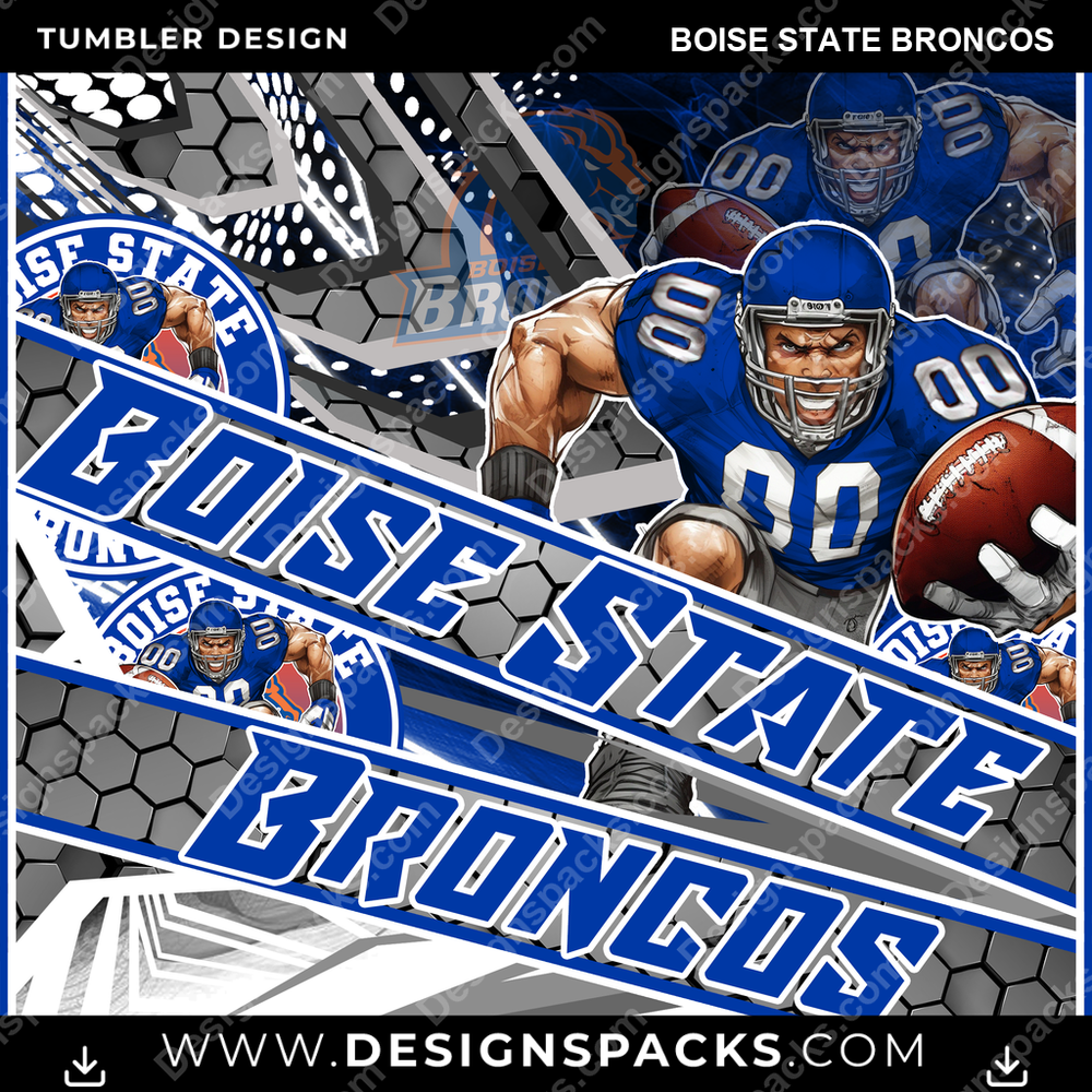 College Sport Fathead Boise State Broncos NCAA College Sport Tumbler Digital Wrap Design Download