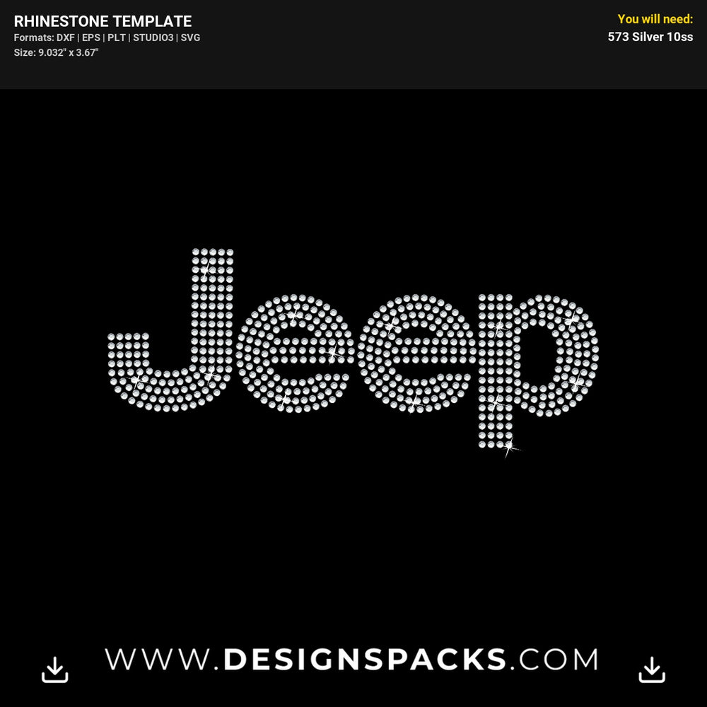 Jeep Oiginal Logo Rhinestone Digital Template
