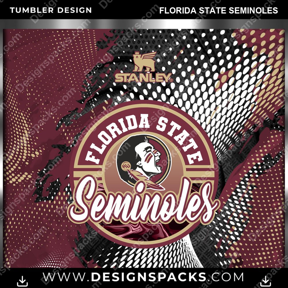 College Sport Stanley Florida State Seminoles NCAA College Sport Tumbler Digital Wrap Design Download