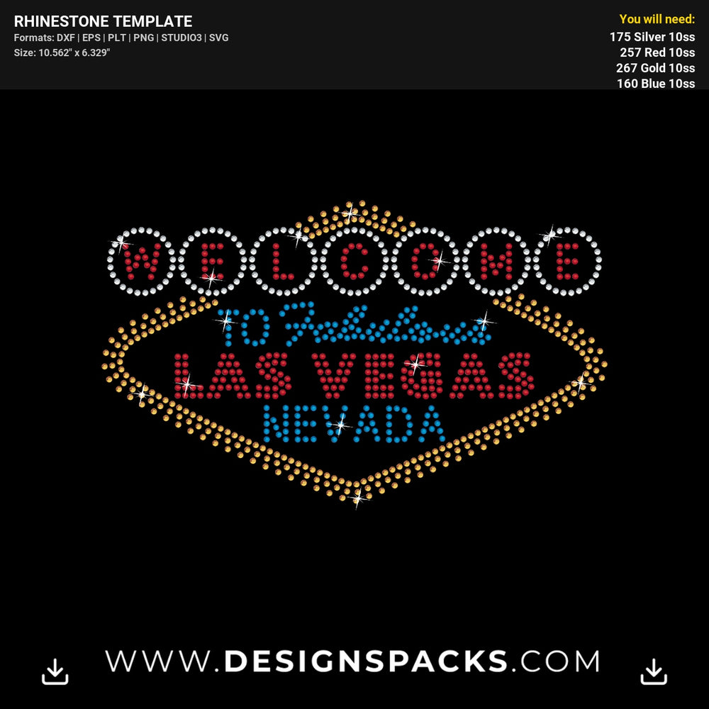 Las Vegas Sign Rhinestone Digital Template