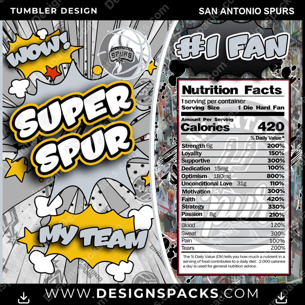 Basketball Super Team San Antonio Spurs Tumbler Digital Wrap Design