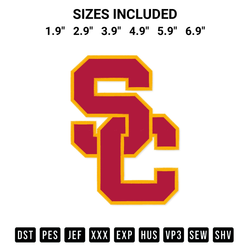 Elevate your next project with our Southern California Trojans Logo Embroidery Design embroidery file. Shop high-quality digital patterns instantly at Designspacks.com. Available sizes: 1.9", 2.9", 3.9", 4.9", 5.9", 6.9".