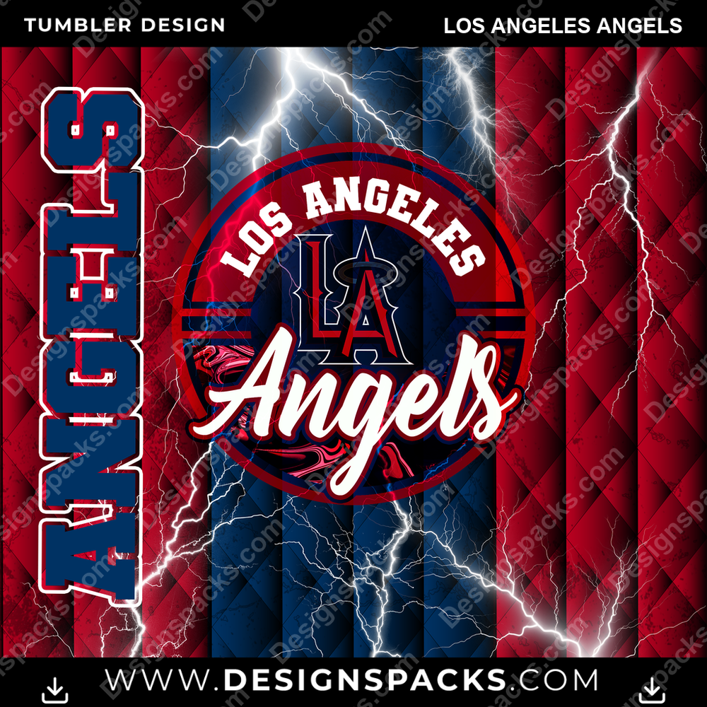 Diseño digital de envoltura de vaso de los Angeles Angels con diamante de béisbol