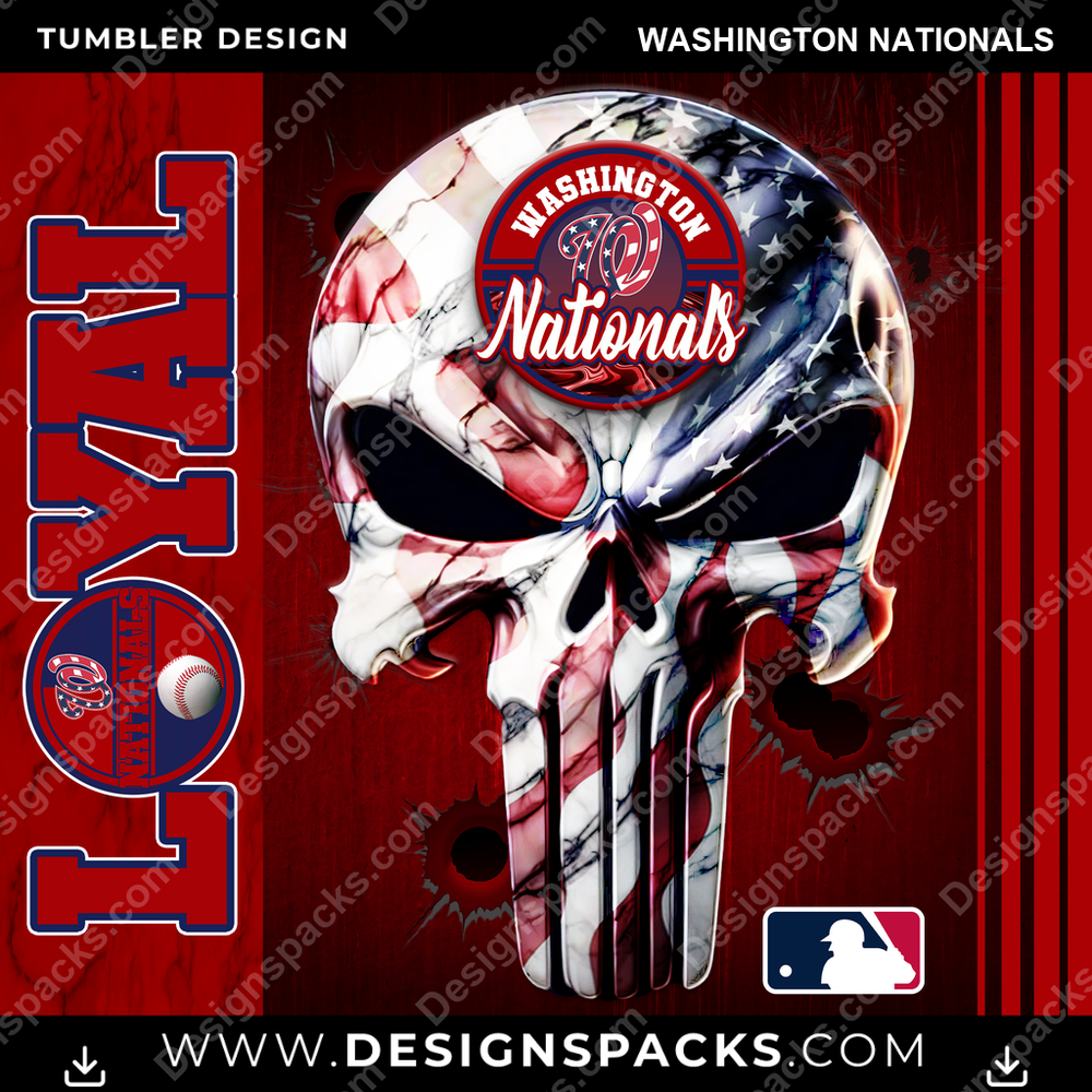 Baseball Loyal Washington Nationals Tumbler Digital Wrap Design